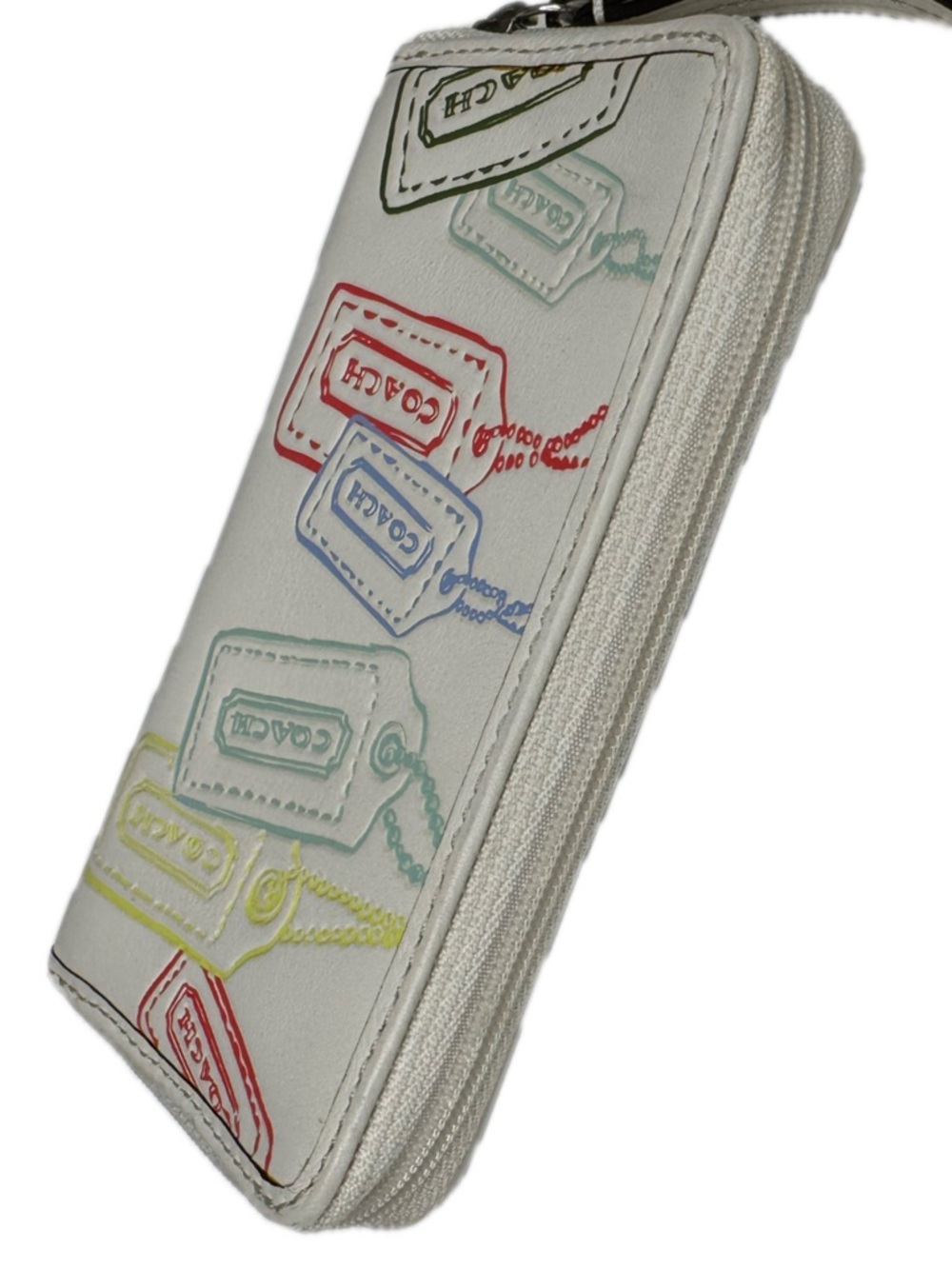 Coach White Leather Multicolor Y2K Hangtag Wallet - Picture 7 of 15